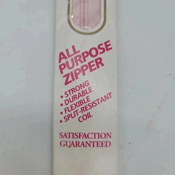 Vintage Coats And Clark All Purpose Polyester Zipper 12" Light Pink Polyester - Picture 6 of 11